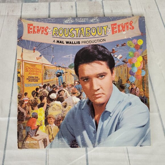 Vintage 1964 Elvis Presley Roustabout Movie Soundtrack Vinyl Album Paramount - Picture 1 of 16